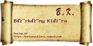 Bárkány Klára névjegykártya