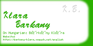 klara barkany business card
